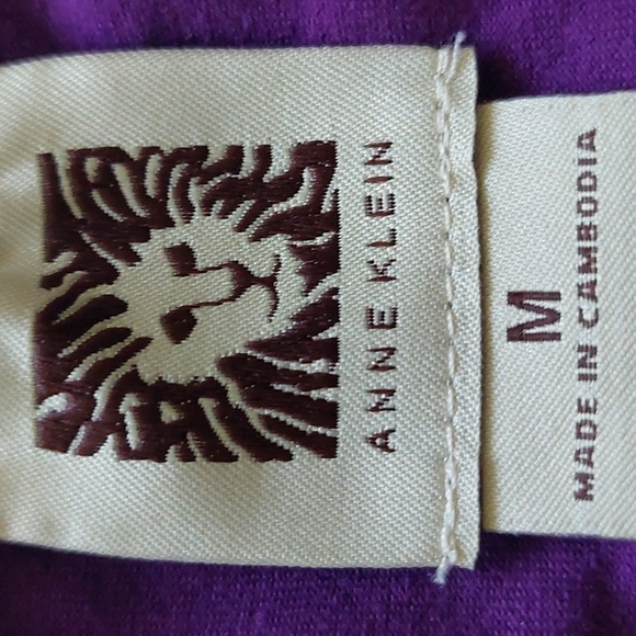 "Anne Klein", size M, purple color tank top, 96% cotton,4% spandex - Picture 4 of 6